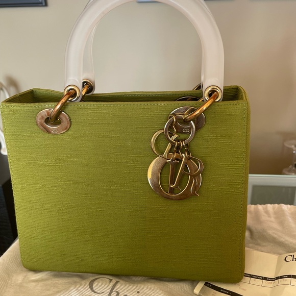 Vintage CHRISTIAN DIOR GREEN LADY DIOR BAG - Picture 9 of 11